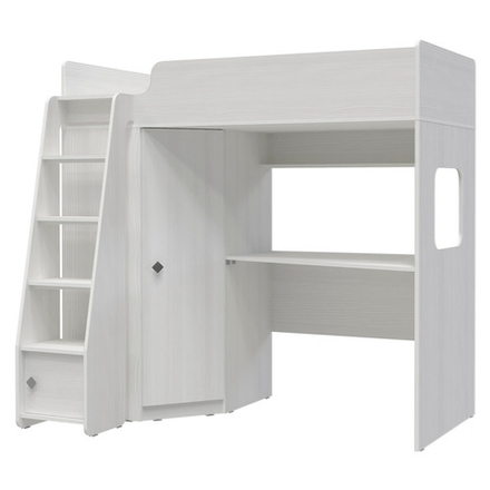 Кровать-чердак КарИВи Л-В603.1 75х190 Белое Дерево Белое Дерево