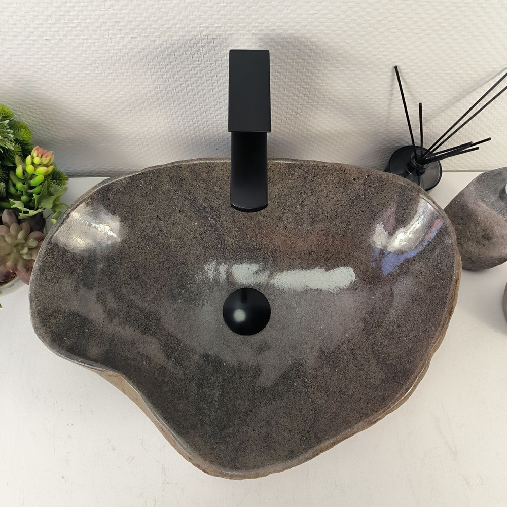 Каменная раковина из речного камня RS-05433 (52*38*15) 0862 из натурального камня