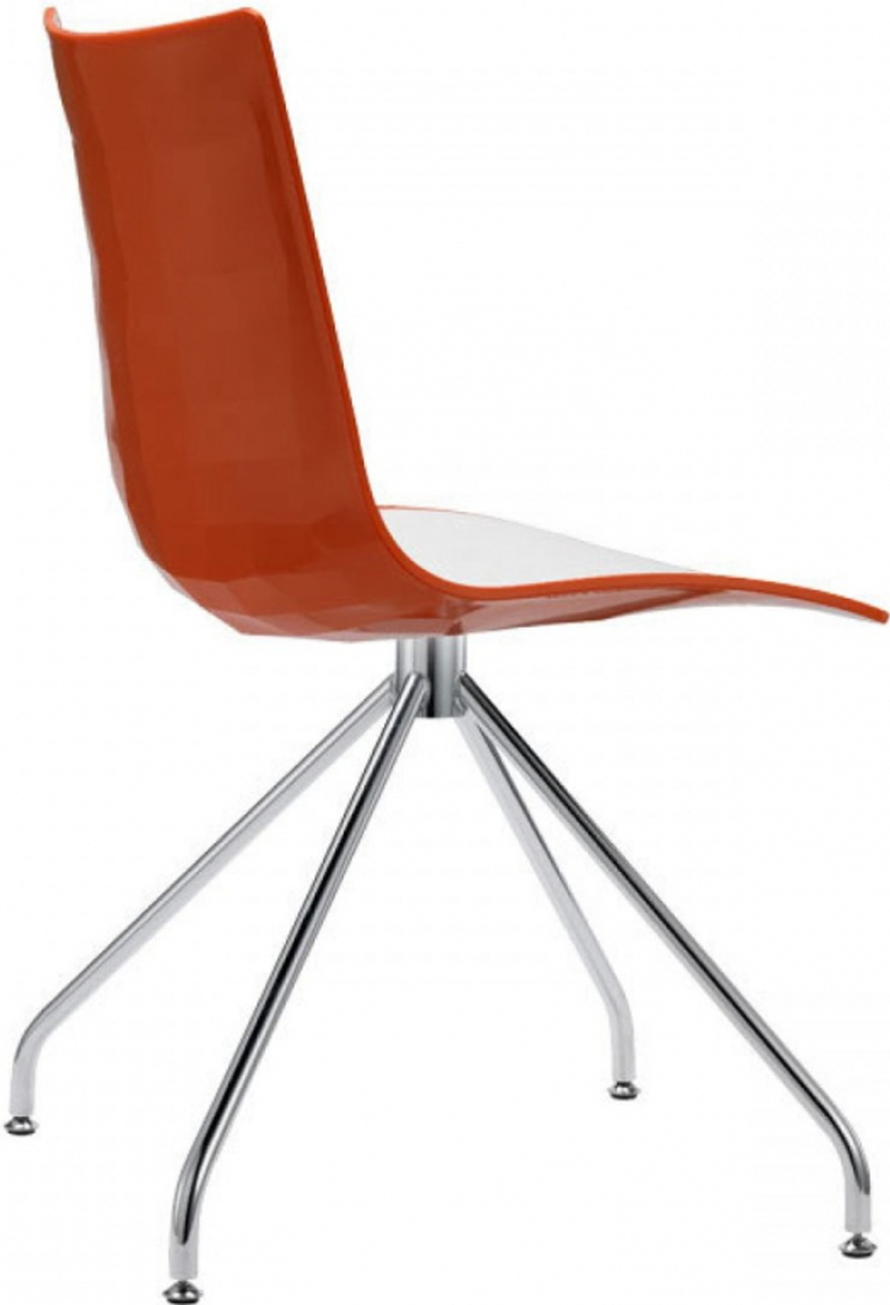 Стул пластиковый Scab Design Zebra Bicolore, хром, белый, оранжевый