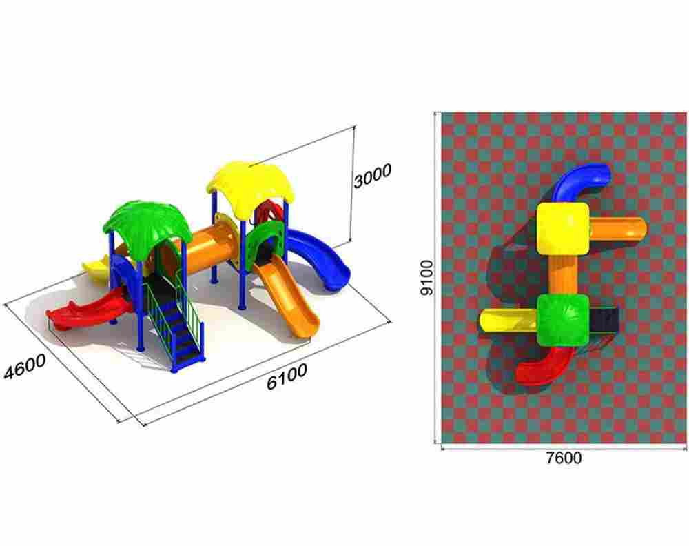 Детская игровая зона «Поле Забав» 6.1x4.6x3 м