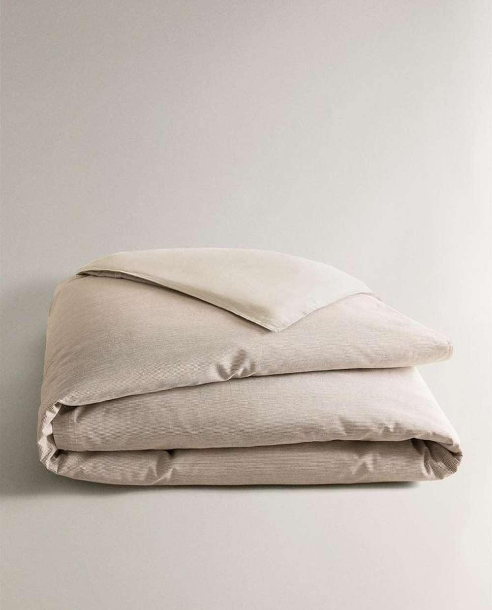 ZARA HOME ПОДОДЕЯЛЬНИК В ПОЛОСКУ, БЕЖЕВЫЙ