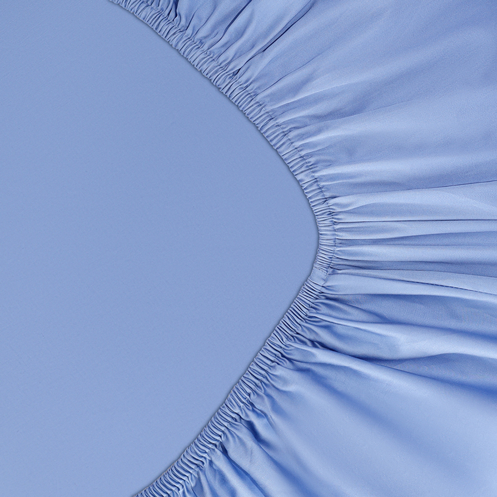 Простыня на резинке из премиального сатина сиреневого цвета из коллекции essential, 180х200х30 см