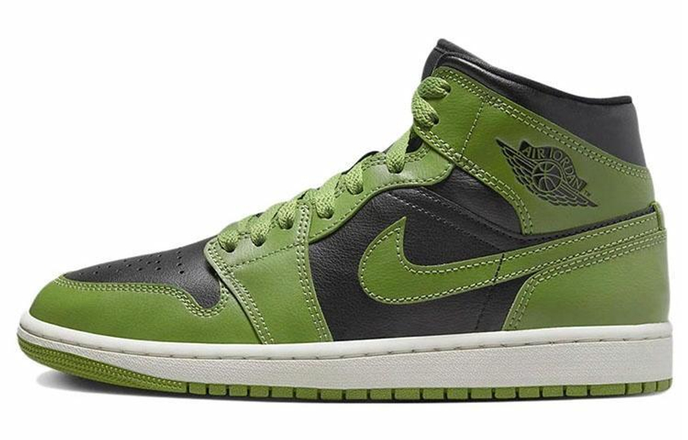 Кроссовки Jordan Air Jordan 1 Mid "Green Black" (Женская размерная сетка)