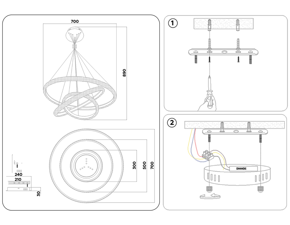 Ambrella Подвесной светодиодный светильник с пультом Original FA6157