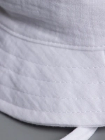 Белая детская панама на лето с завязками