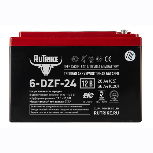 Аккумулятор RuTrike 6-DZF-24 (AGM)