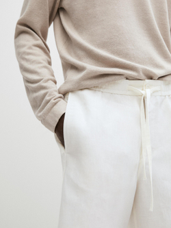 Massimo Dutti Короткие бермуды из 100% льна, белый