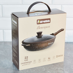 Сковорода 22см Венеция со съемной ручкой и стеклянной крышкой