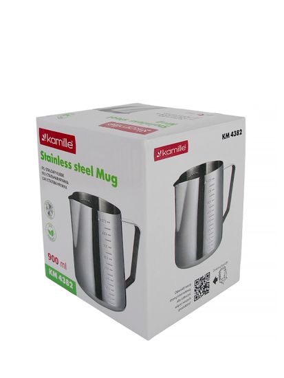 Молочник (питчер) 1000 мл. из нержавеющей стали Kamille KM 4382