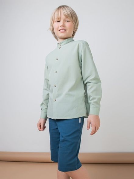 Рубашка хлопковая "Шалфей" 7+