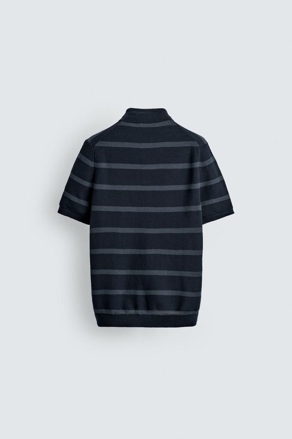 ZARA ПОЛО ИЗ ТРИКОТАЖА ПИКЕ, МОРСКОЙ СИНИЙ