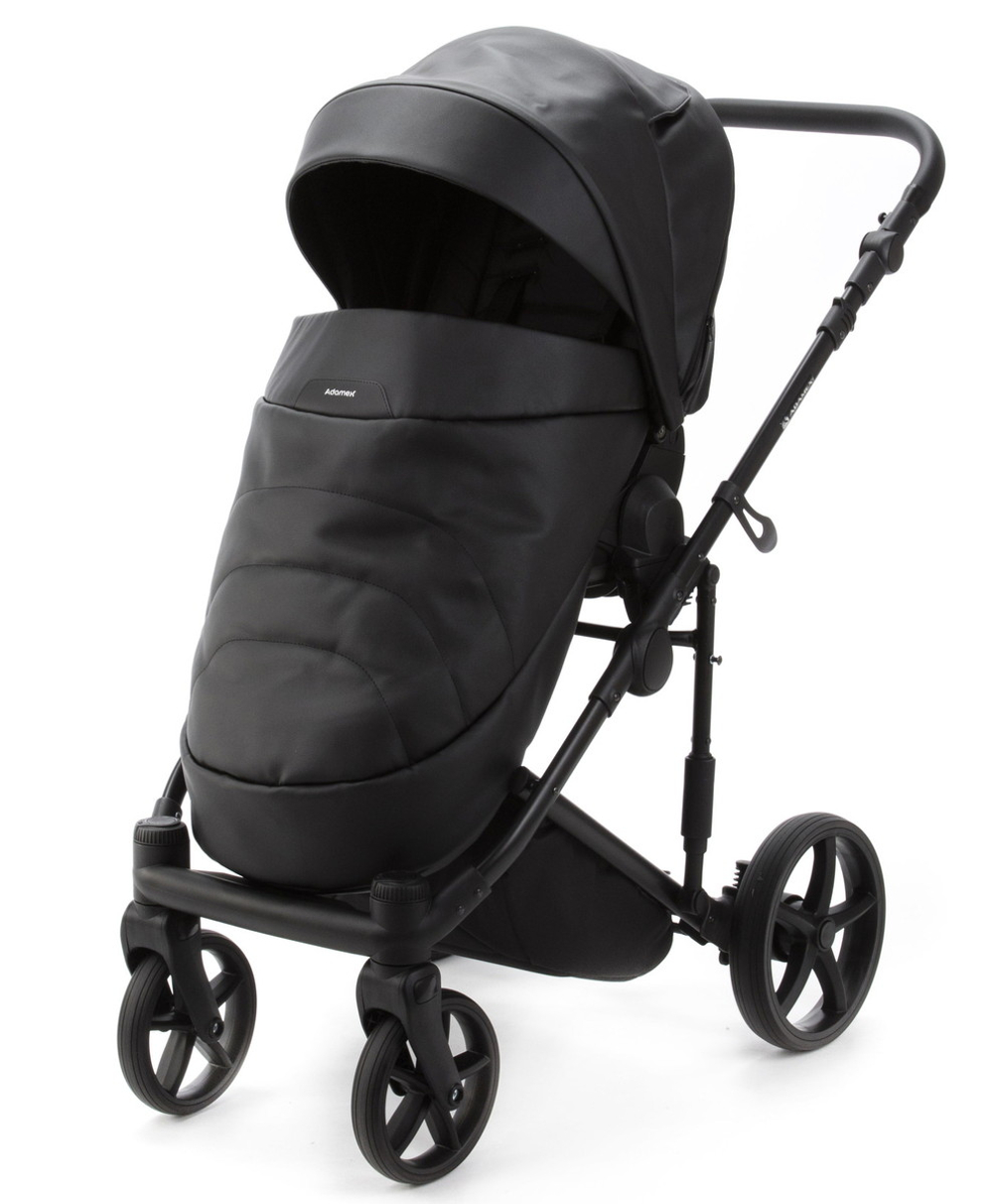 Детская коляска Adamex Zico Deluxe New 3 в 1 ZN-SA02 ЧЕРНАЯ КОЖА
