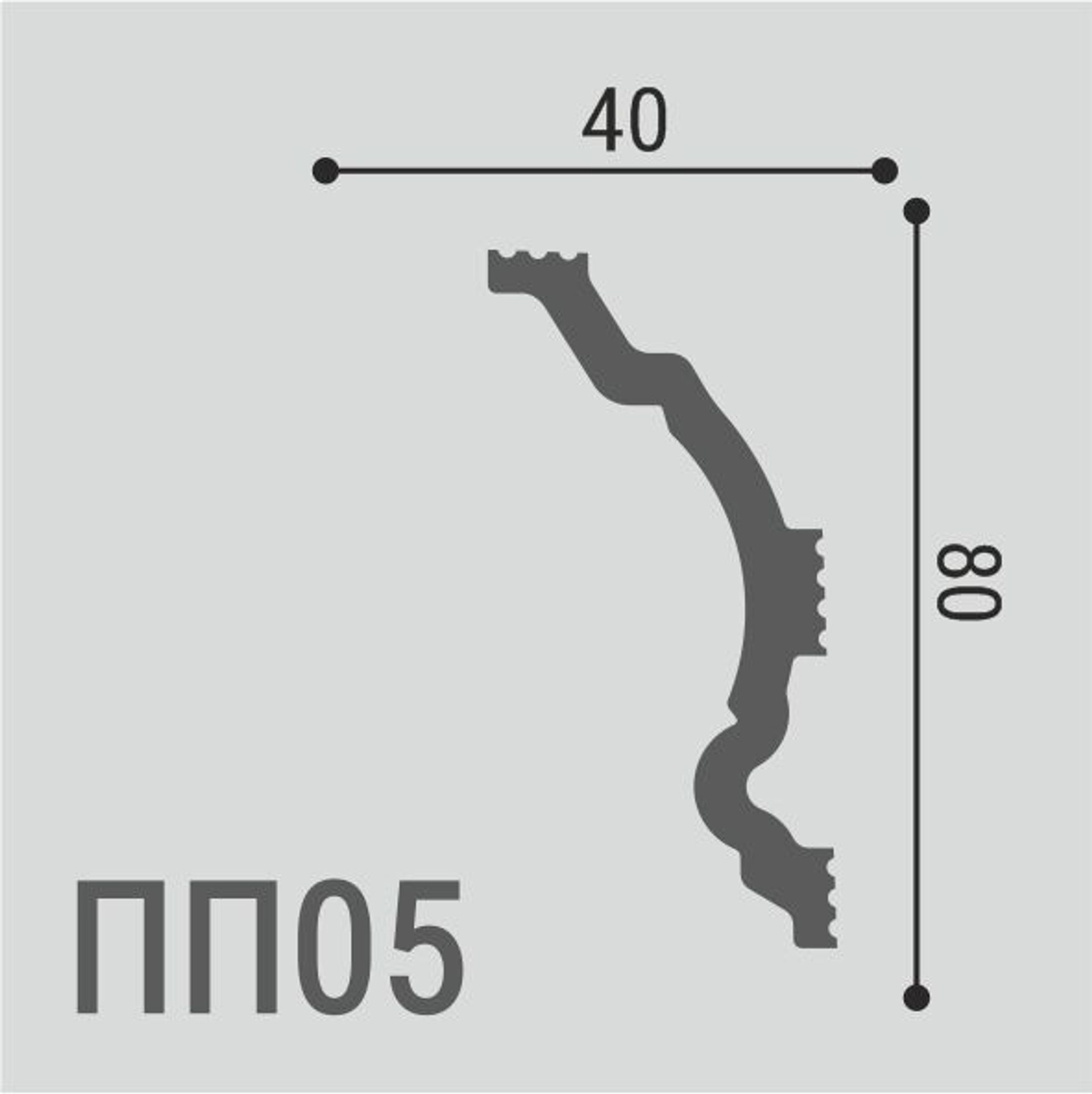 Карниз XPS POLYMER ПП 05 80/40