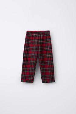 ZARA ФЛАНЕЛЕВАЯ ПИЖАМА В КЛЕТКУ, КРАСНЫЙ