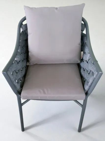 Плетеное кресло с подушками Torino, антрацит