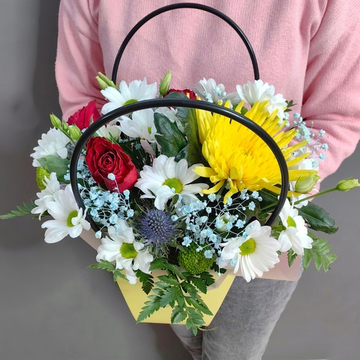 Композиция с хризантемой сорта "ANASTASIA"