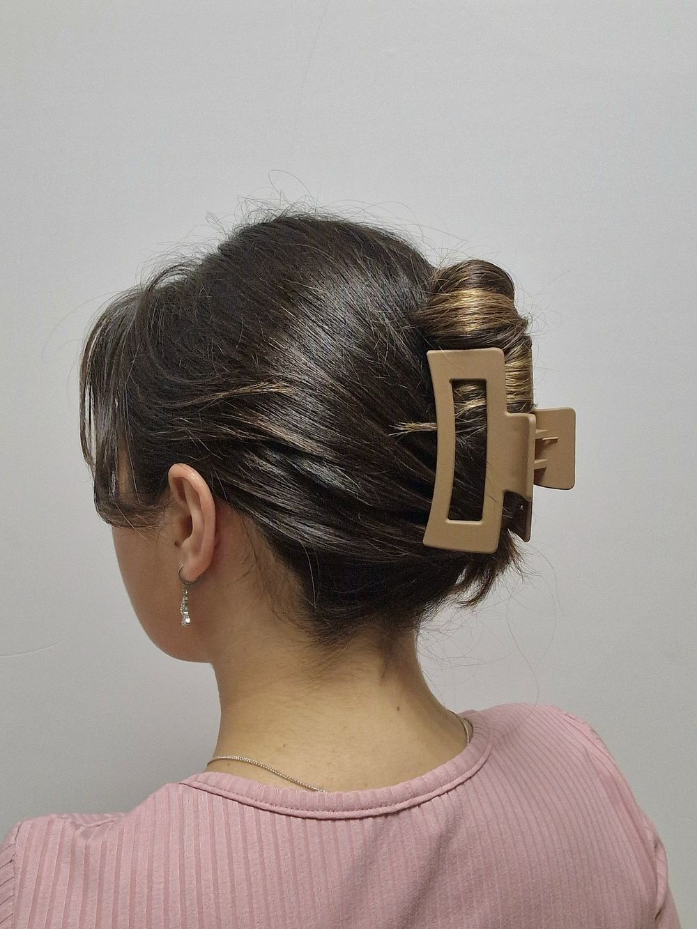 Краб для волос 8,5 см, soft-touch, коричневый, MONTE VITA, 457001