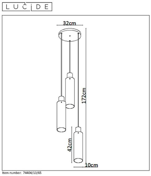 Подвесная люстра Lucide Orlando 74404/13/65