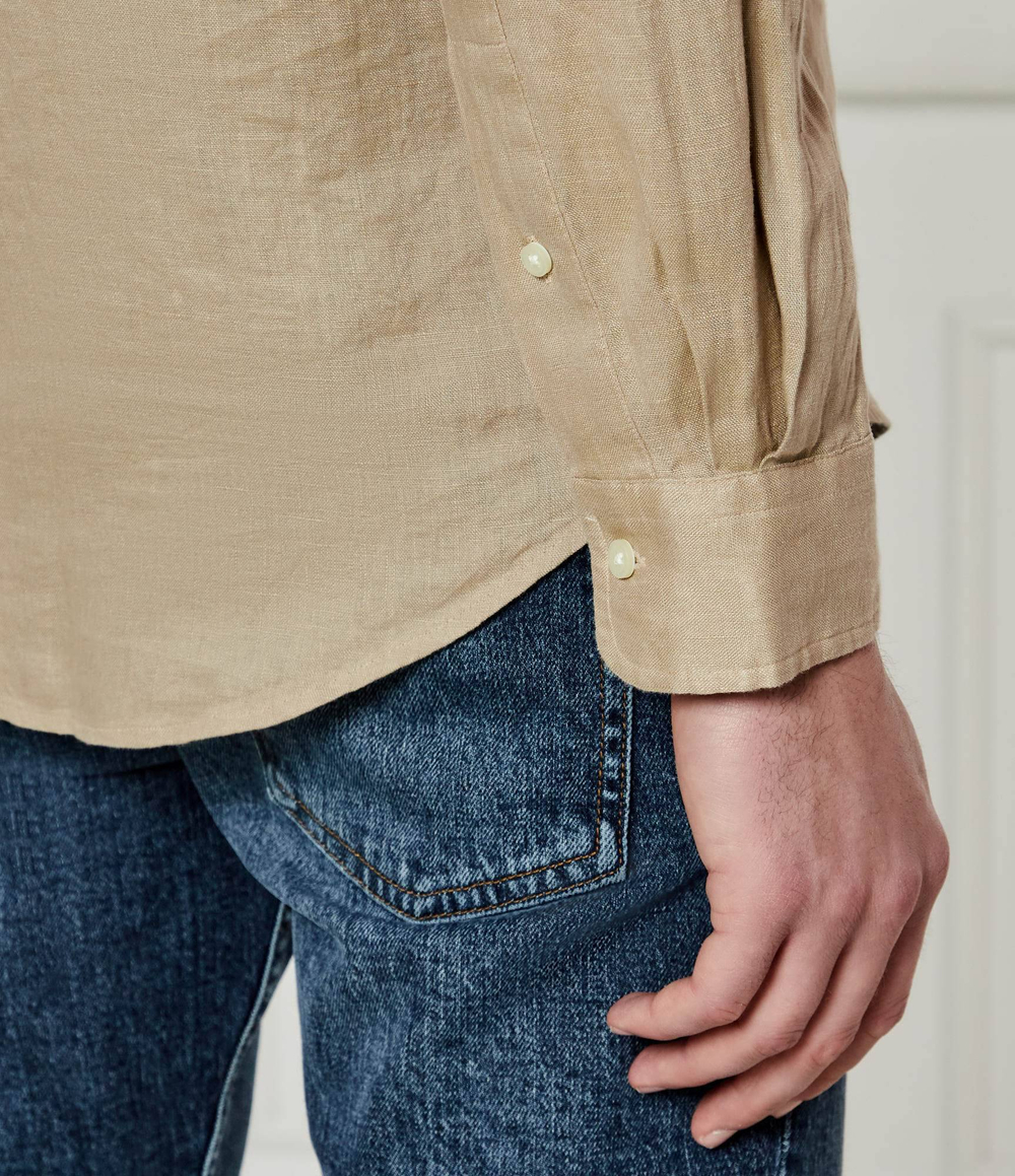 Льняная рубашка POLO RALPH LAUREN - бежевый(710966294)