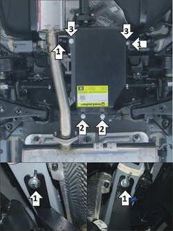 Защита стальная 2мм ЗДф Kia Sportage; Hyundai Tucson 2016-2022 гг MOTODOR.01041