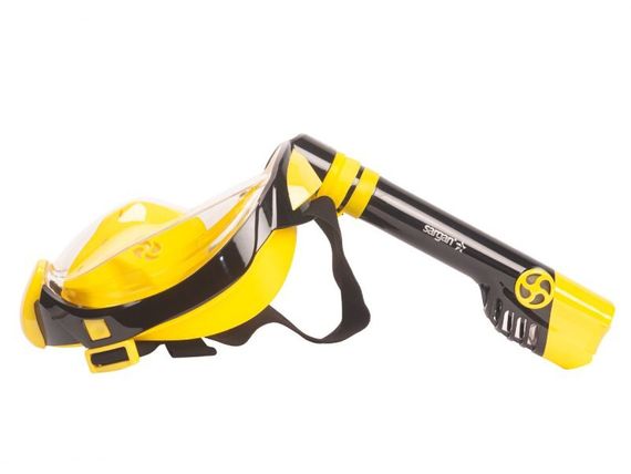 Маска детская полнолицевая Sargan Галактика премиум черная/желтая