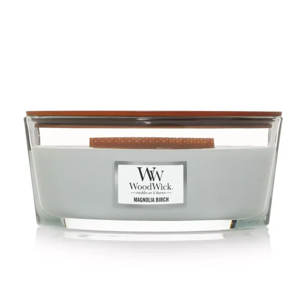 WoodWick Magnolia Birch 453 g.- Свеча Элипс Магнолия и Береза