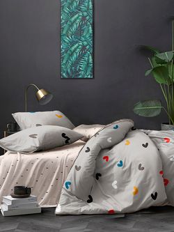 Постельное белье Полисатин Simple House "Lazar/Lazar (компаньон)" семейное Наволочка 70х70 см 2 шт Простынь на резинке 160x200 см Пододеяльник 145x215 см 2шт