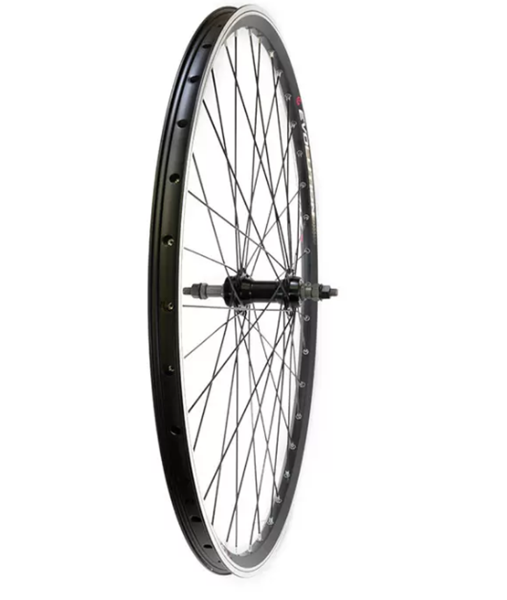 Колесо заднее 27.5" TRIX, профиль алюминиевый, двойной, 36H, фрезерованный, 584х19,6/22,8х20,2мм, A/V, анодированный, черный, втулка алюминиевая, V-br, под трещотку, гайки, черная, спица черная