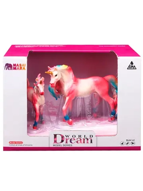 Набор фигурок животных Мир фэнтези Семья красных единорогов 2 шт