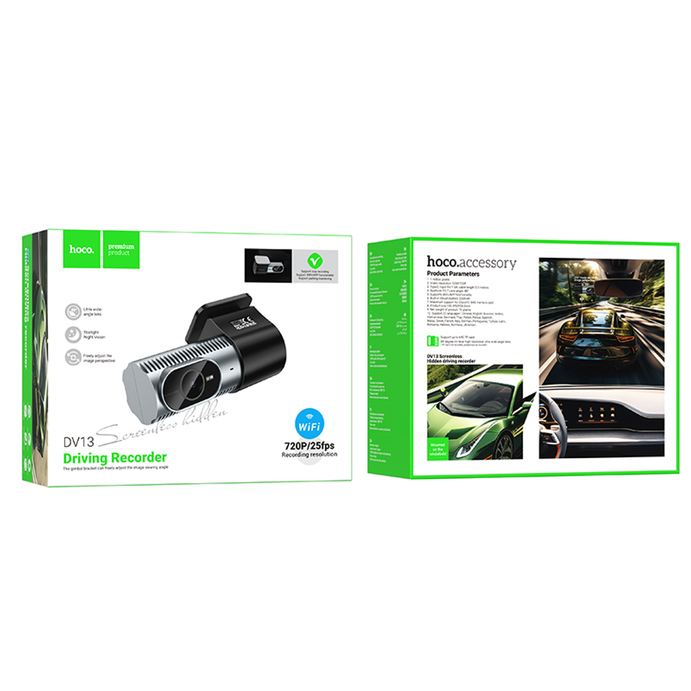 Автомобильный видеорегистратор HOCO DV13 Driving recorder (черный)