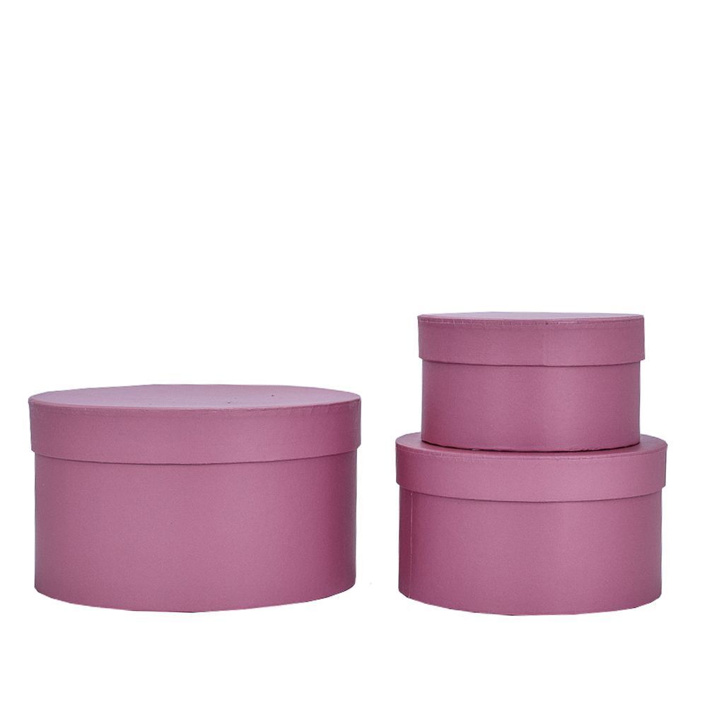 Коробка ШАЙБА С КРЫШКОЙ 17*17*9 ТЕМНО-РОЗОВЫЙ