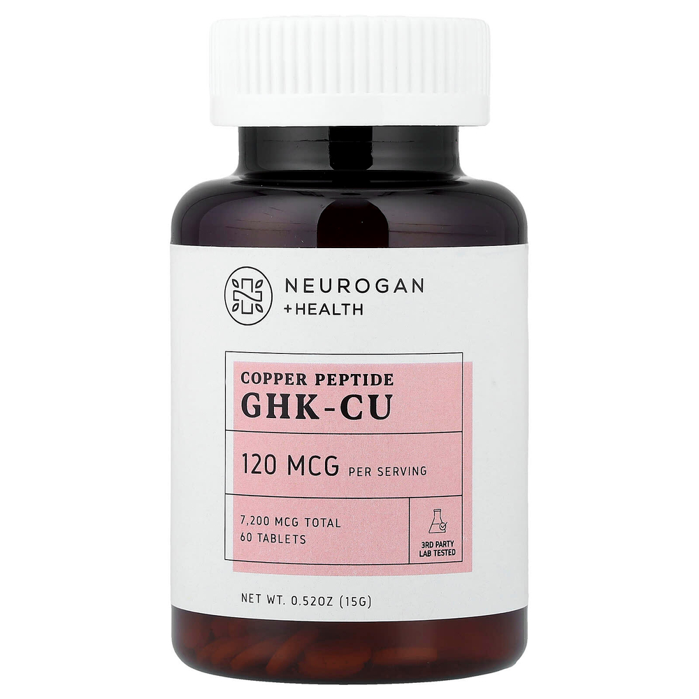 Neurogan Health, пептид меди, GHK-CU, 120 мкг, 60 таблеток, 15 г (0,52 унции)