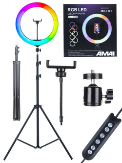 Кольцевая лампа цветная 33 см MJ33