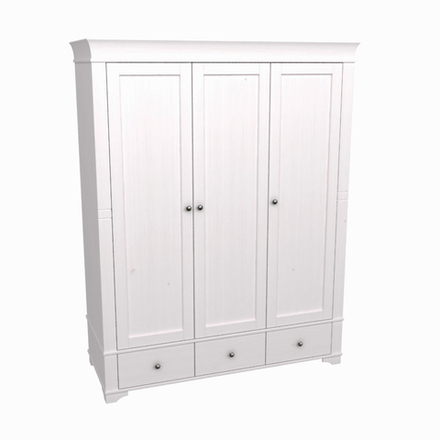 Шкаф 3х дверный с глухими дверями «Бейли» белый воск