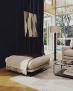 Абстрактный холст Marvilo серо-горчичного цвета 80 x 100 см