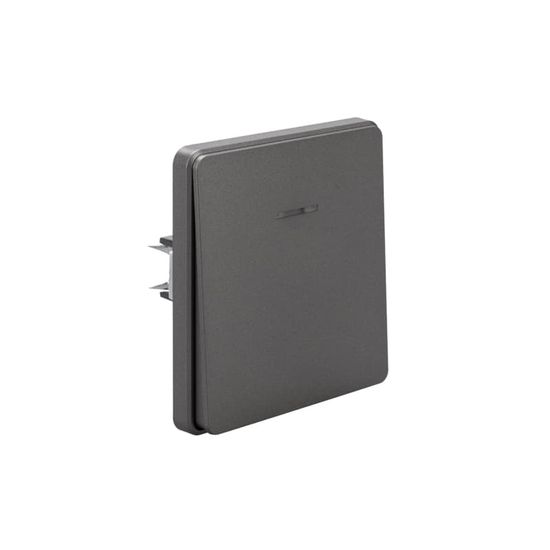 Выключатель ROUND 1 кл проходной (переключатель) с подсветкой 10А с/у титан KRANZ