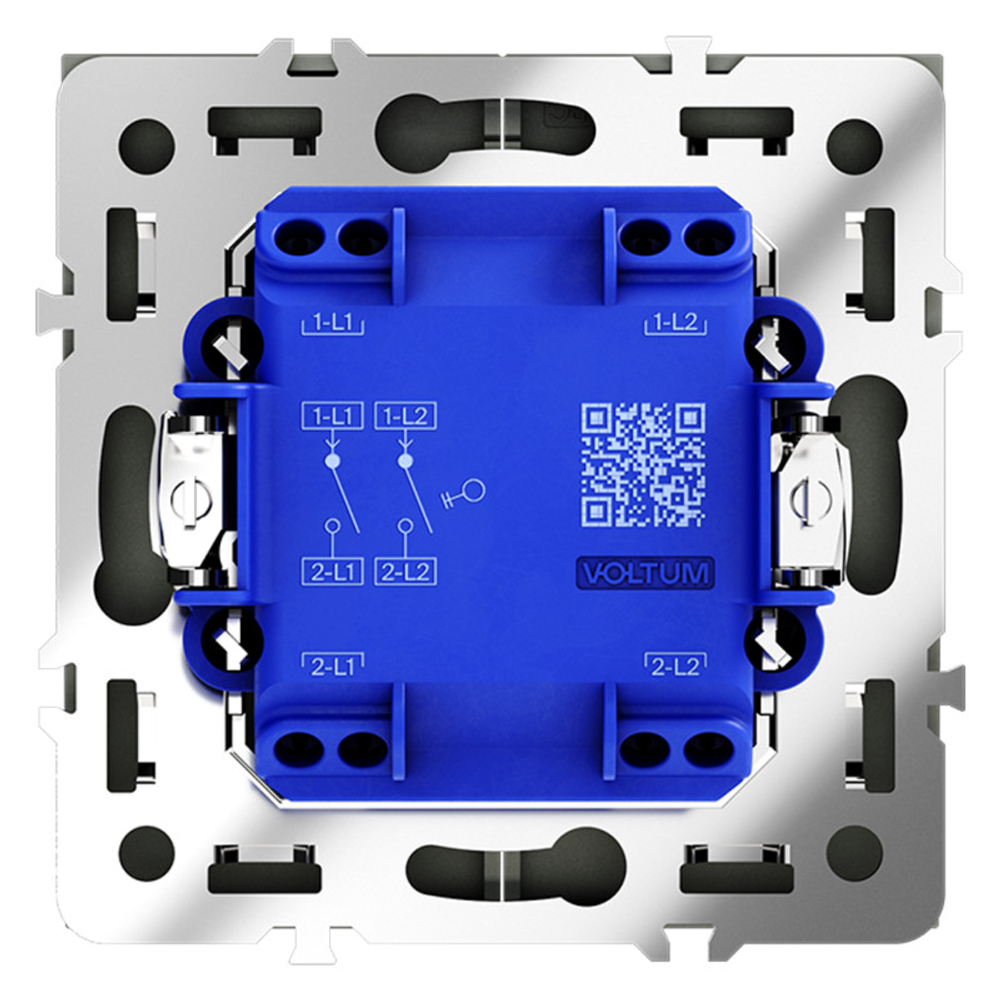 Выключатель встраиваемый VOLTUM S70 двухклавишный 10А, (графит)