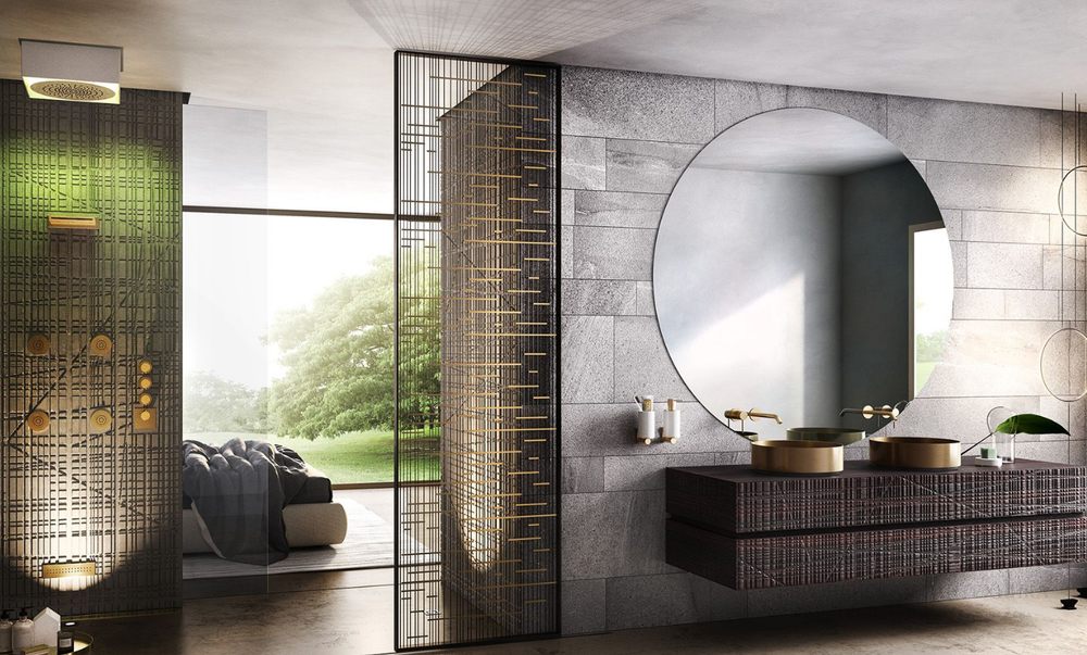 Дозатор Gessi 316, настенный, цвет White/Brass Brushed PVD