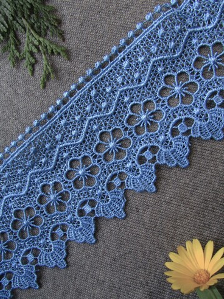 Кружево плетеное, ш. 7,8 см, голубой