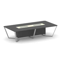 Steel Meet Стол переговорный прямоугольный KM-PR.B.SP-12 Антрацит/Ваниль Глянец/Металл Серый 3200*16