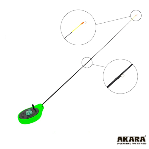 Удочка зимняя Akara Finezza UL (0,7-2,8 гр.) Green (хлыст стеклопласт с кольцами)