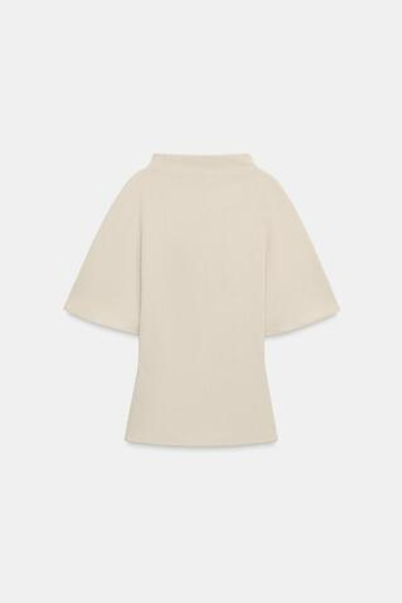 ZARA ТОП ФАКТУРНЫЙ СО СКЛАДКАМИ, БЕЖЕВЫЙ