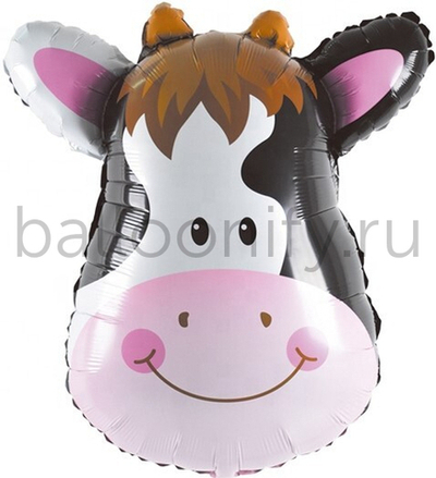 Шар (25''/64 см) Фигура, Голова, Милая Корова, 1 шт.