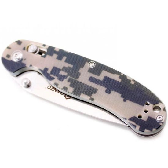 Складной нож Ganzo G727M камуфляж, G727M-CA c клинком из стали 440C, рукоять G10