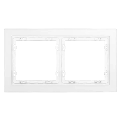 Рамка стеклянная VOLTUM S70 на 2 поста, (белый,матовый,стекло)