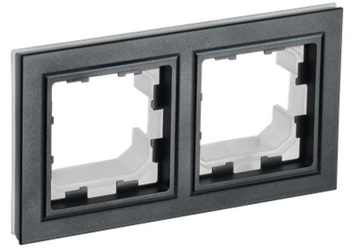 BRITE Рамка 2-местная IP44 РУ-2-БрЧ-44 черный IEK