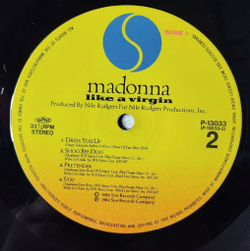 Винтажная виниловая пластинка LP Madonna Like A Virgin (Japan 1984) (No Obi) Shoo Bee Doo