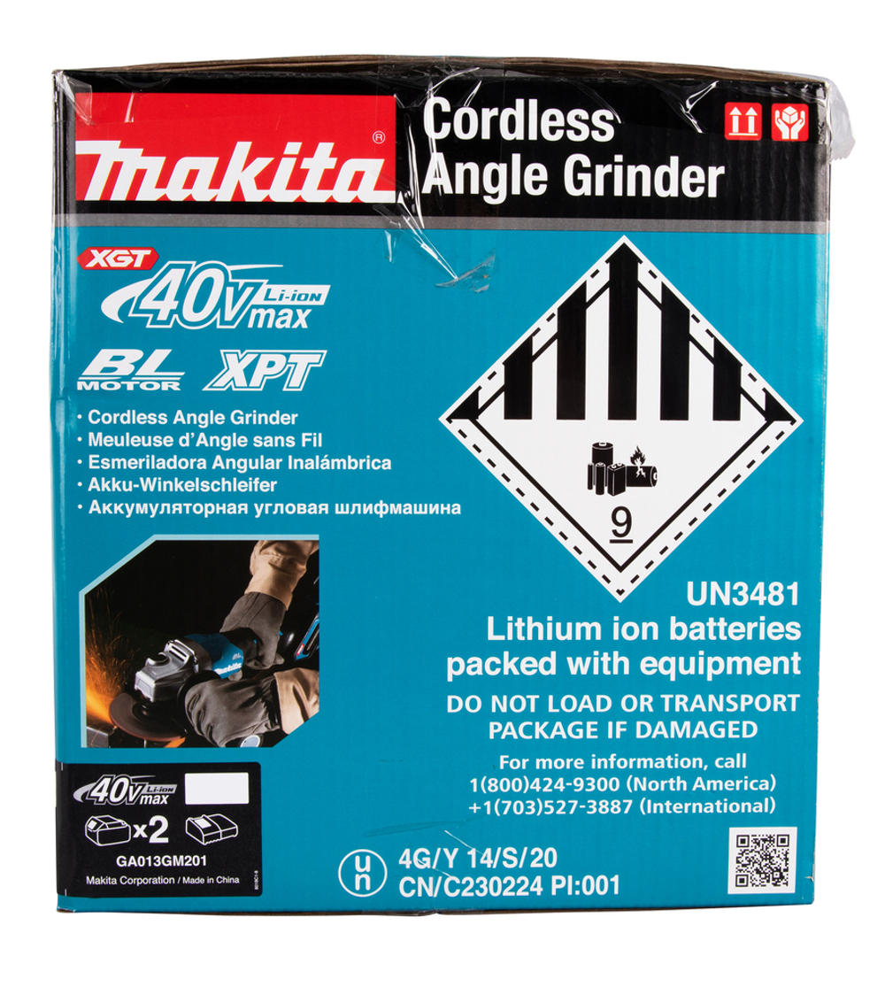 Угловая шлифовальная машина с диском 125 мм XGT® GA013GM201 40В