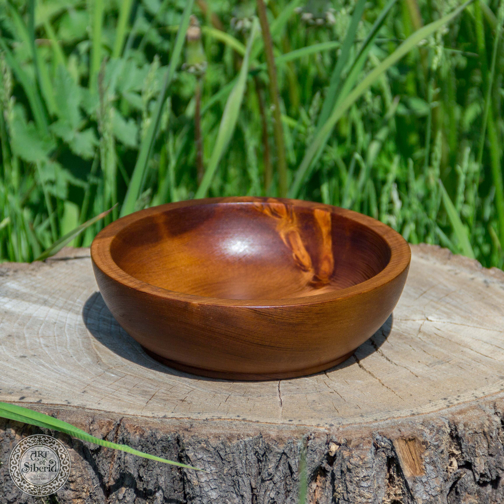 Деревянная тарелка Art of Siberia из древесины сибирского кедра 16,5 см. T37