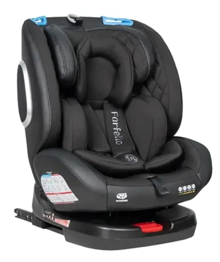 Автокресло детское ISOFIX YB102A NEW (Чёрный/экокожа Black/Black PU)